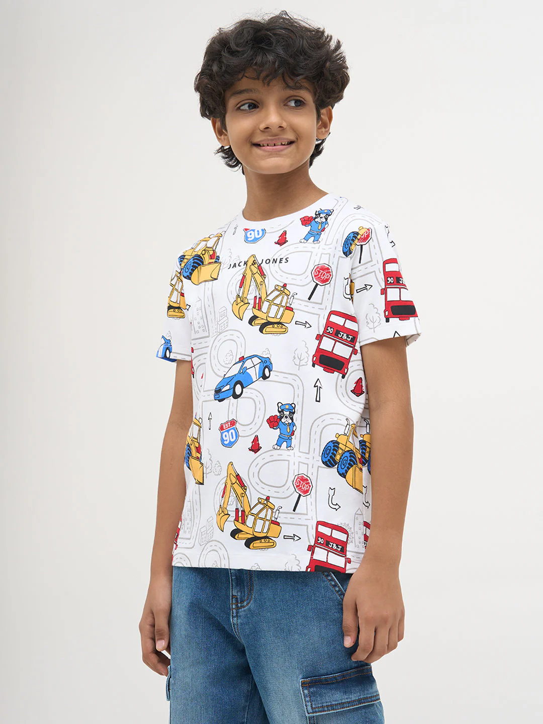 White Graphic Print Cotton T-Shirt - Image 2