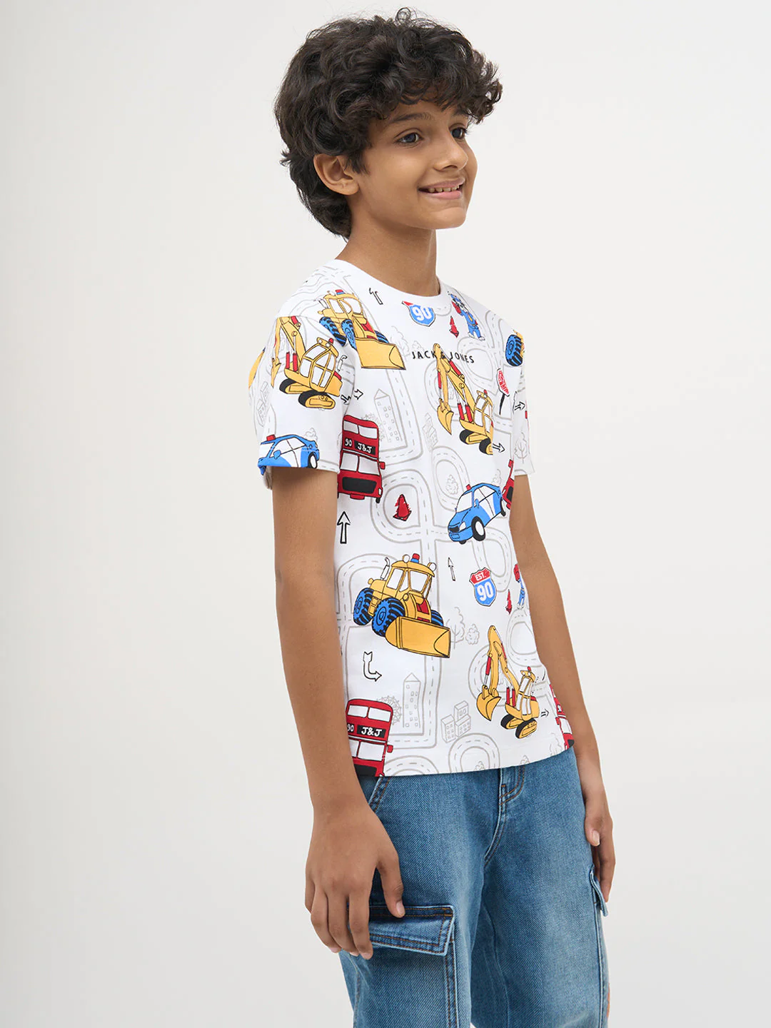 White Graphic Print Cotton T-Shirt - Image 3