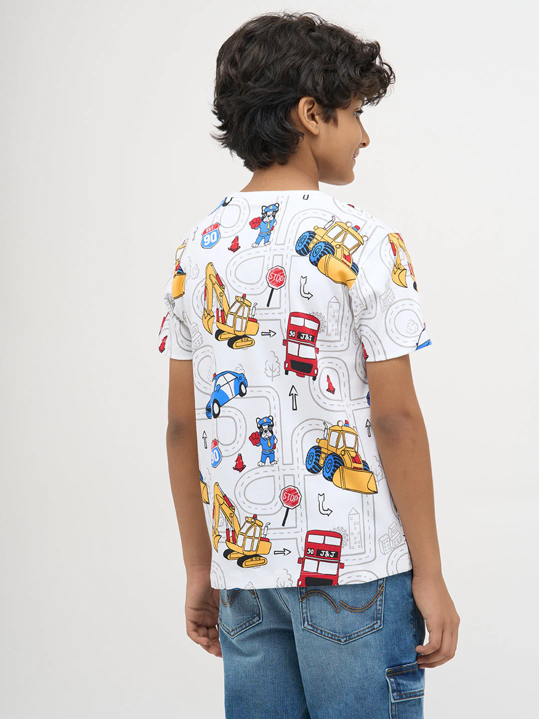 White Graphic Print Cotton T-Shirt - Image 4