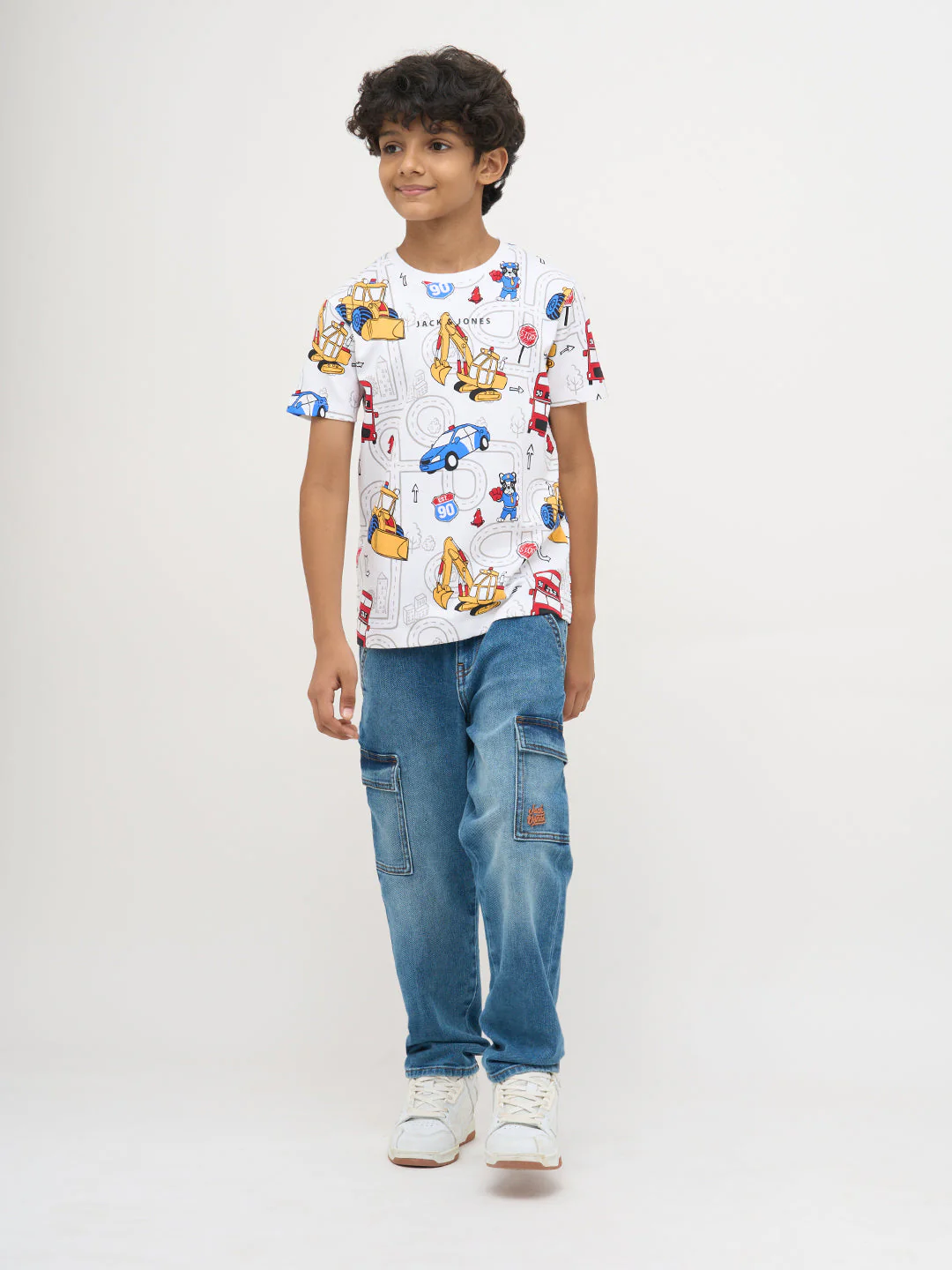 White Graphic Print Cotton T-Shirt - Image 5