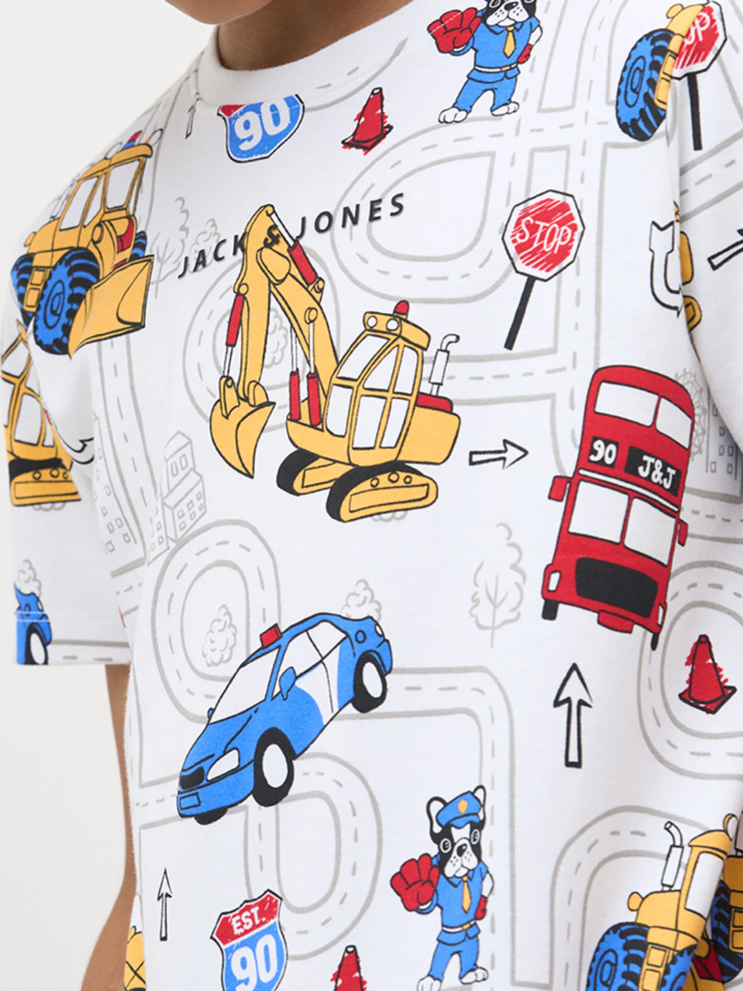 White Graphic Print Cotton T-Shirt - Image 6