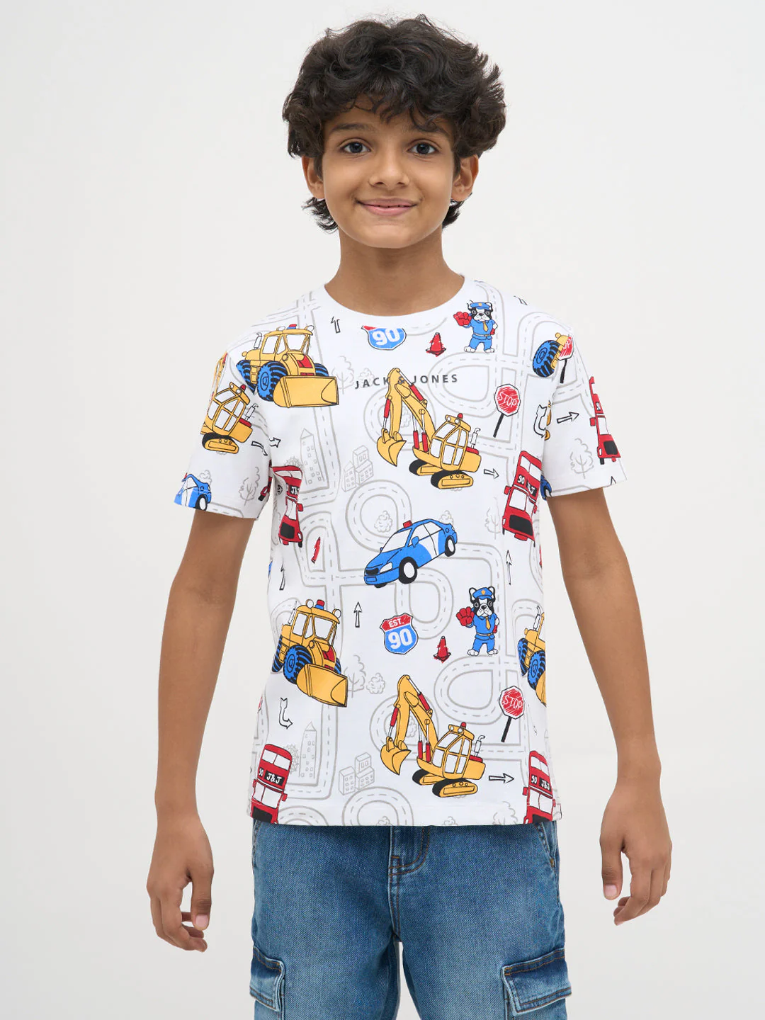 White Graphic Print Cotton T-Shirt - Image 8
