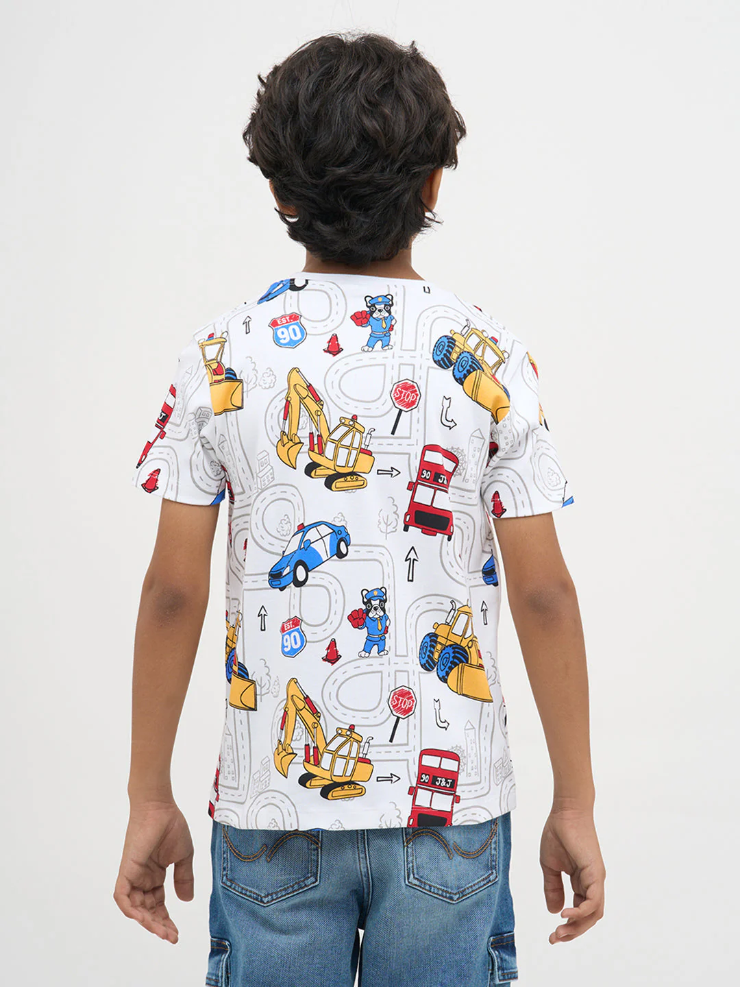 White Graphic Print Cotton T-Shirt - Image 9