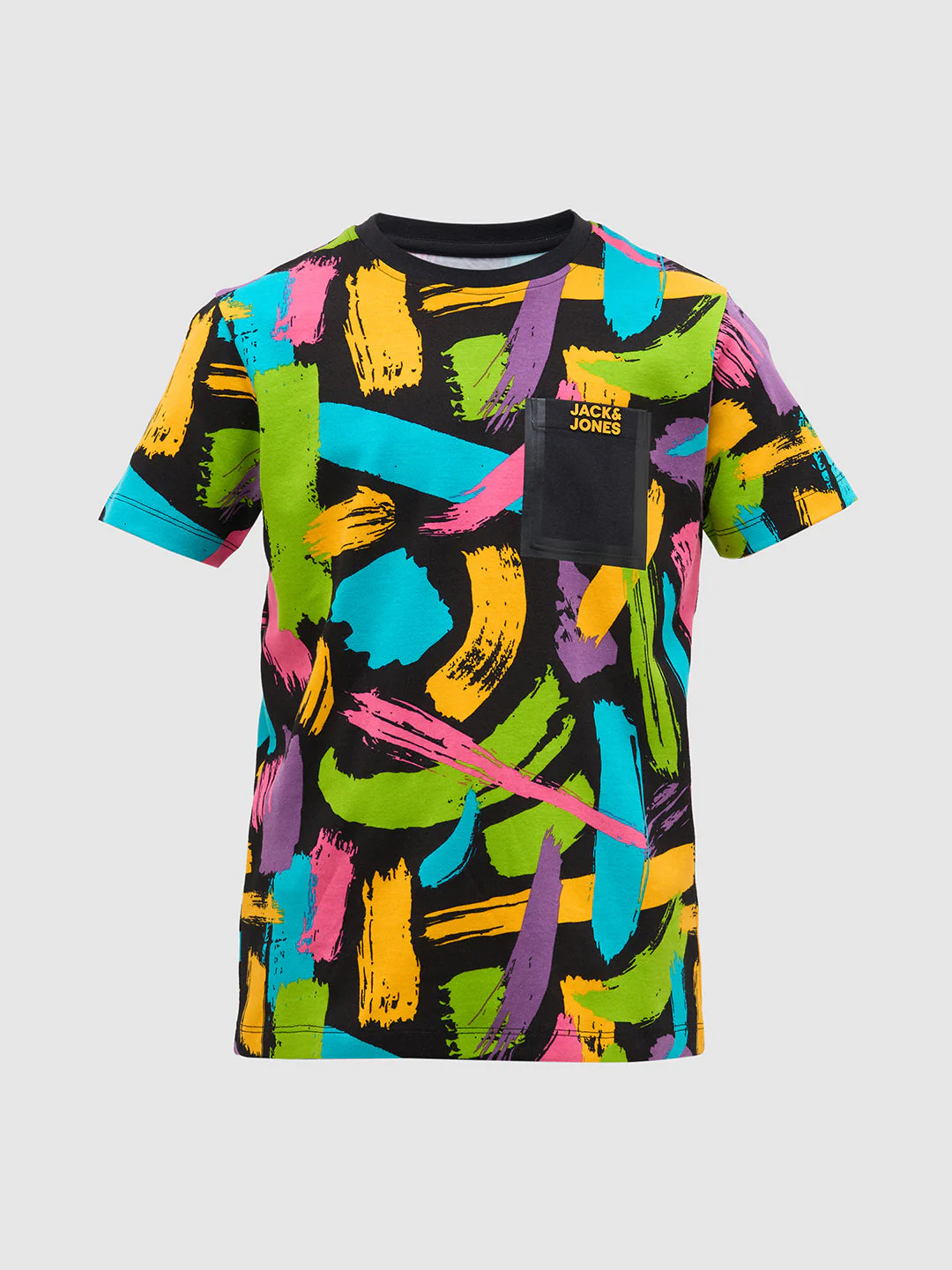 Black Abstract Print Cotton T-Shirt - Image 7