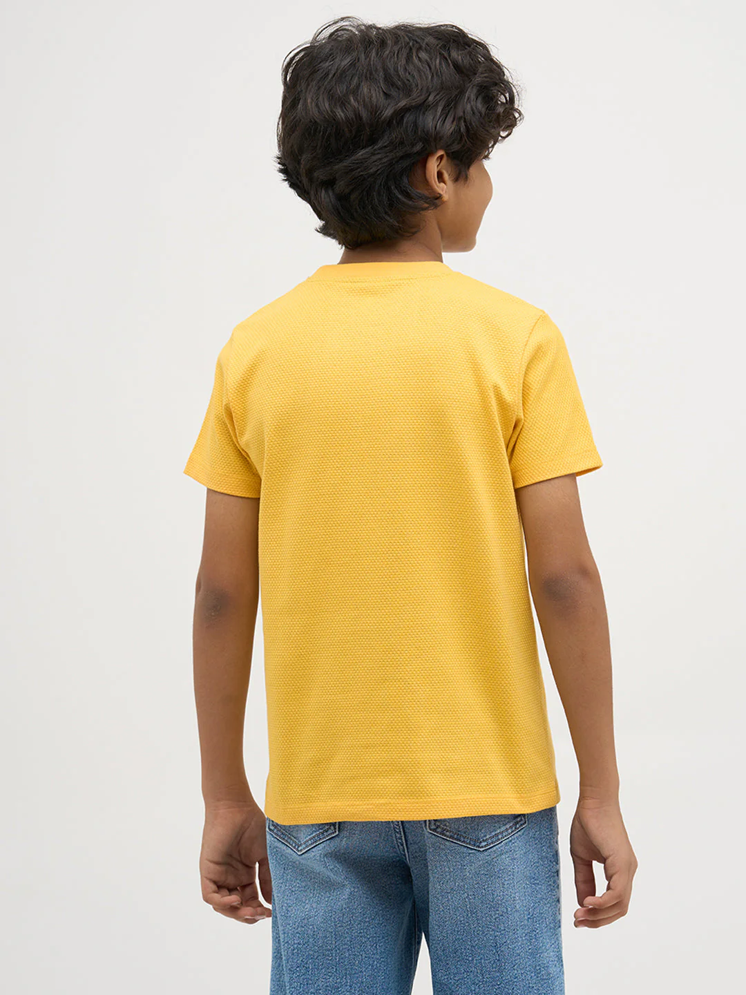 Yellow Embroidered Dog Print T-Shirt - Image 4
