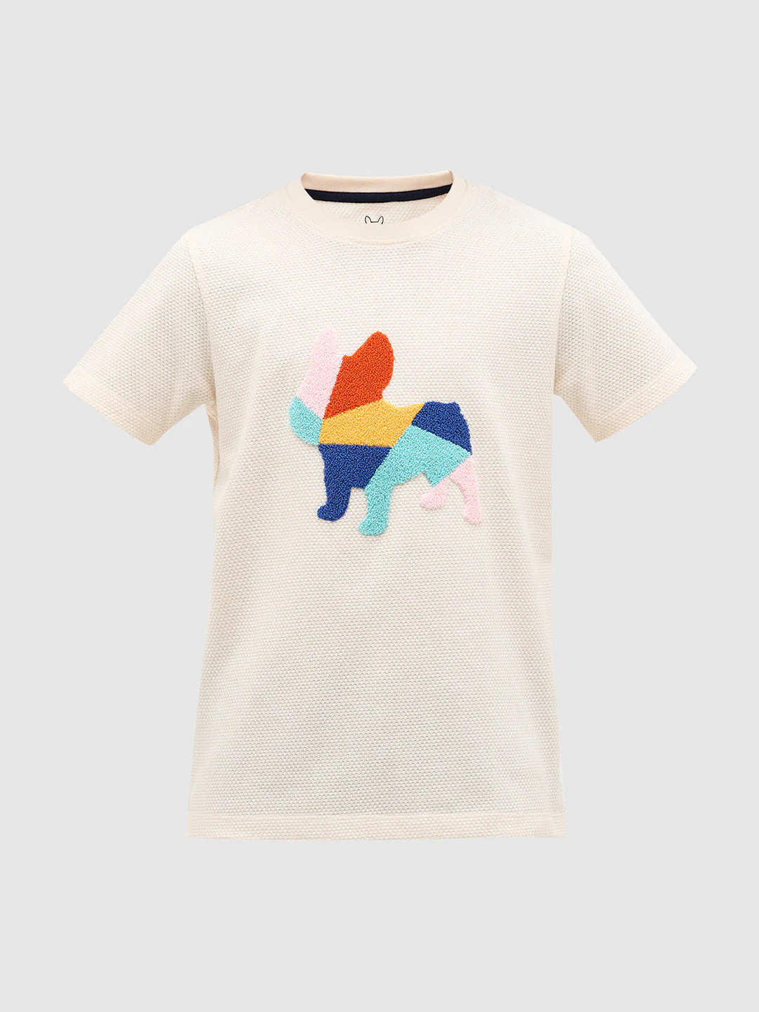 White Embroidered Dog Print T-Shirt - Image 7