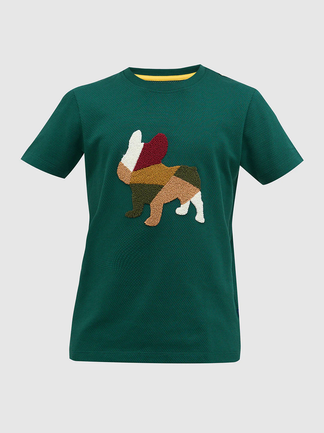 Green Embroidered Dog Print T-Shirt - Image 7