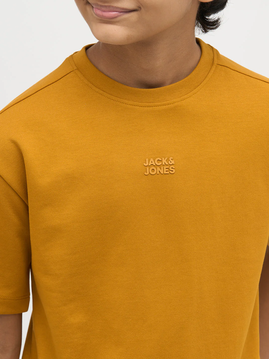 Boys Logo Text Print T-shirt - Mustard - Image 6