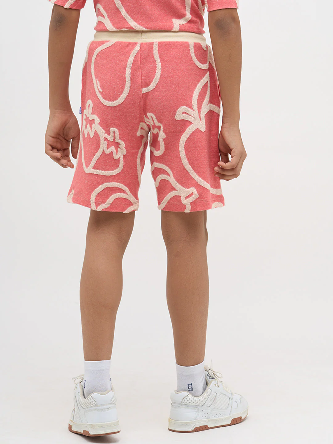 Pink Jacquard Cotton Shorts - Image 4