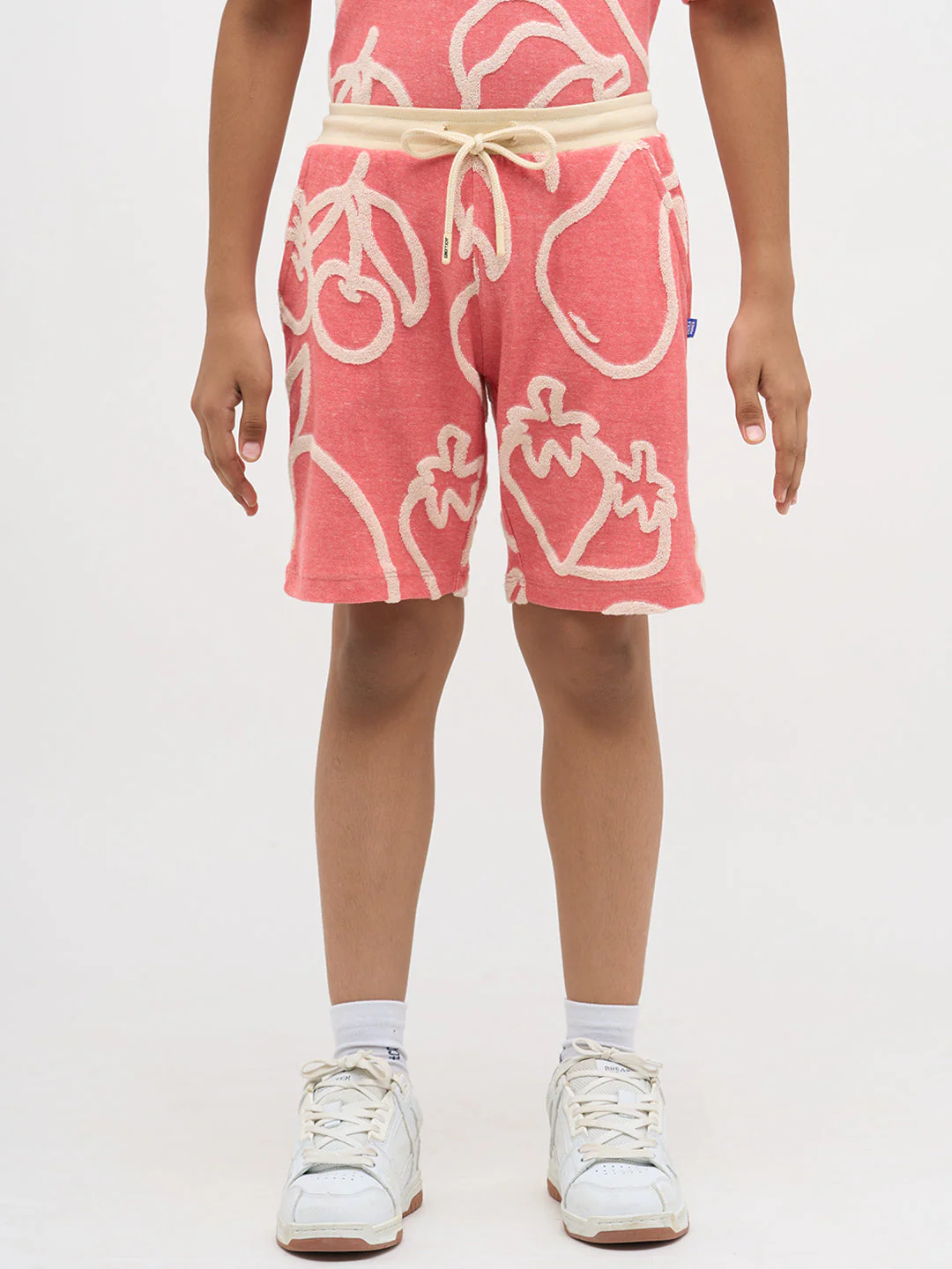 Pink Jacquard Cotton Shorts - Image 8
