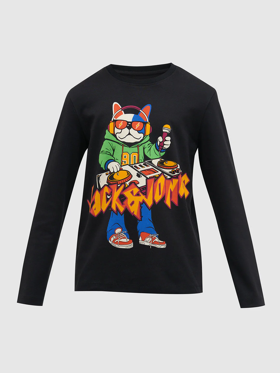 Black Printed Full Sleeves T-Shirt - Image 7