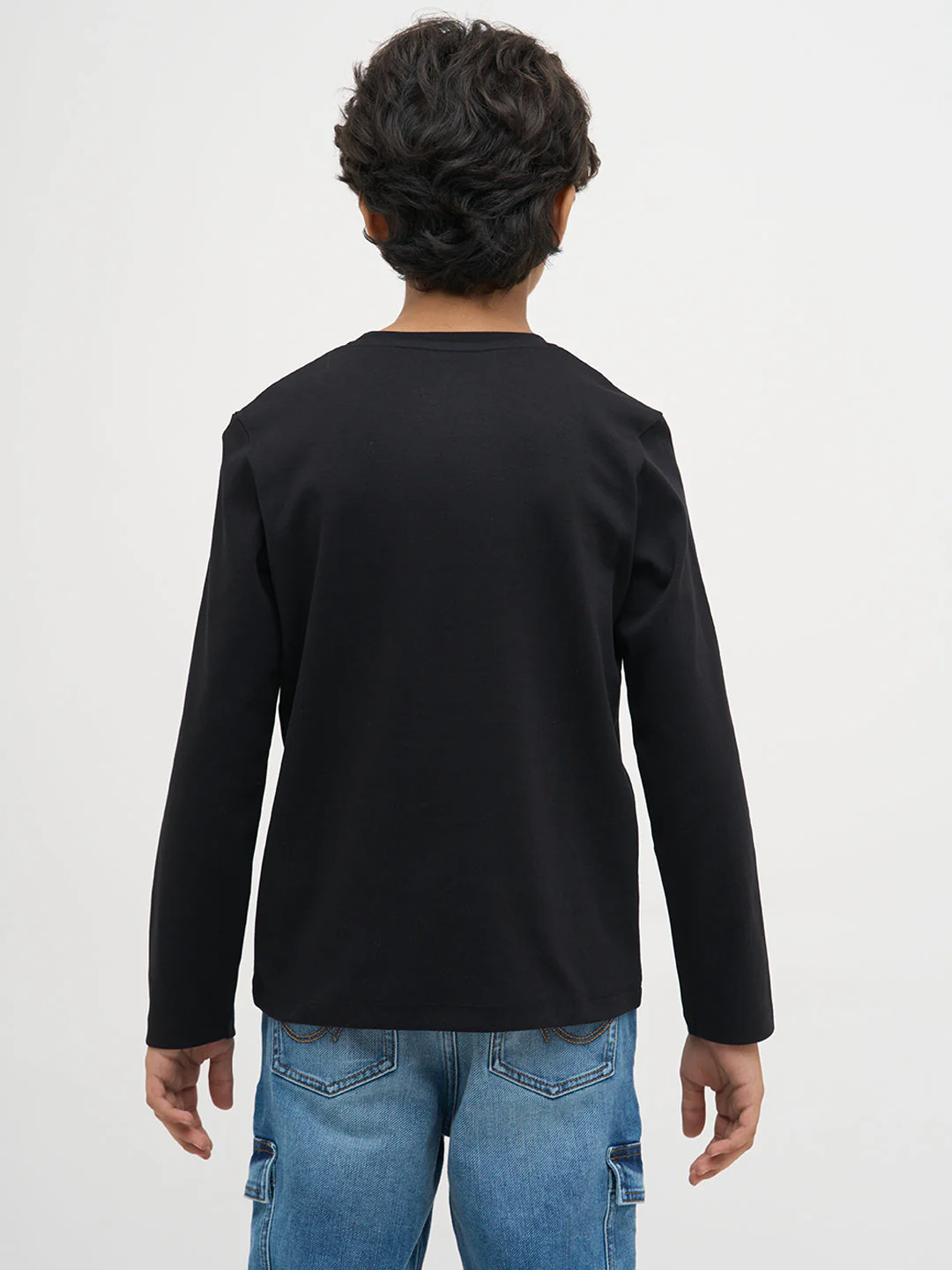 Black Printed Full Sleeves T-Shirt - Image 9