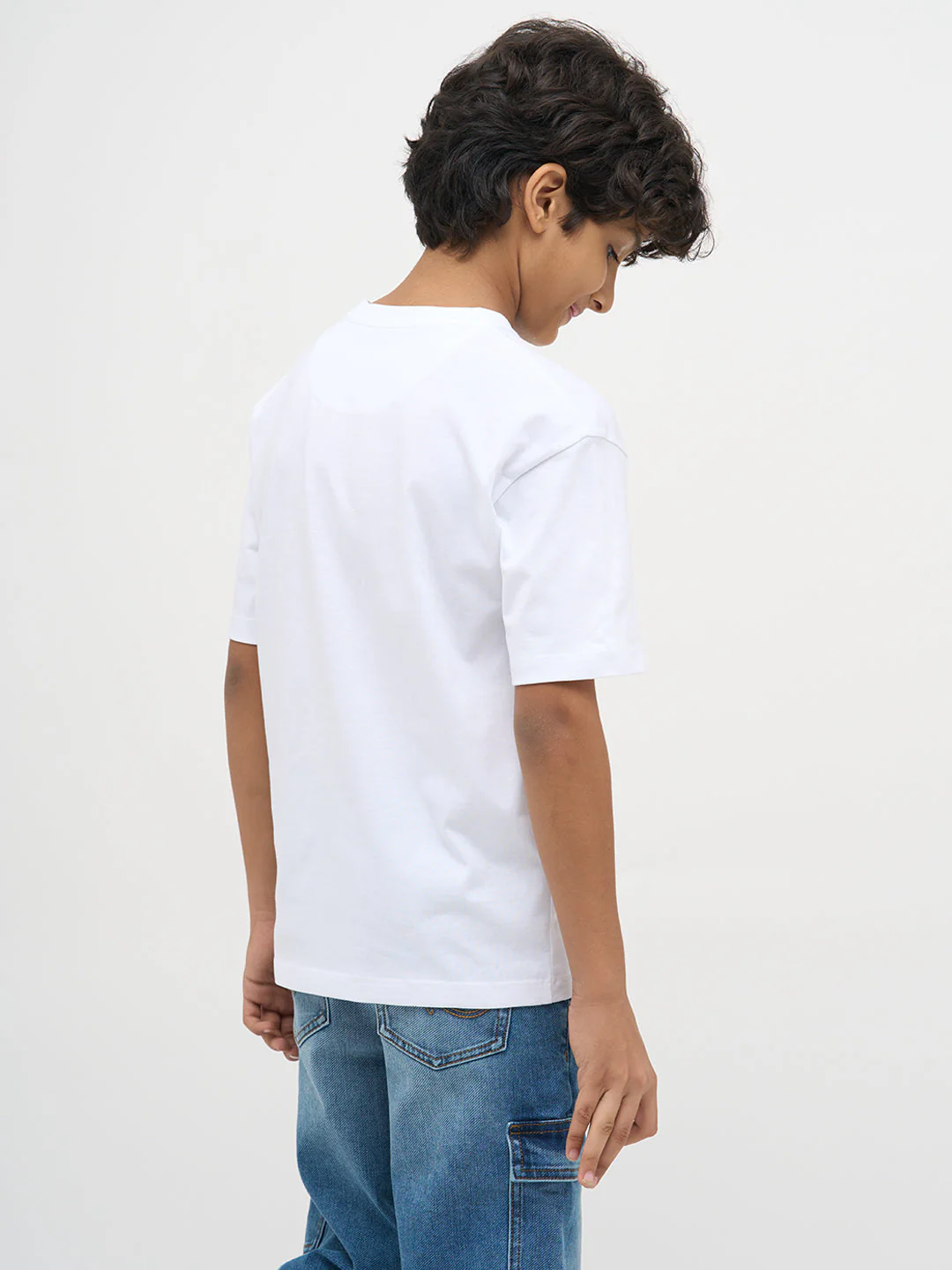 White Typographic Cotton T-Shirt - Image 4