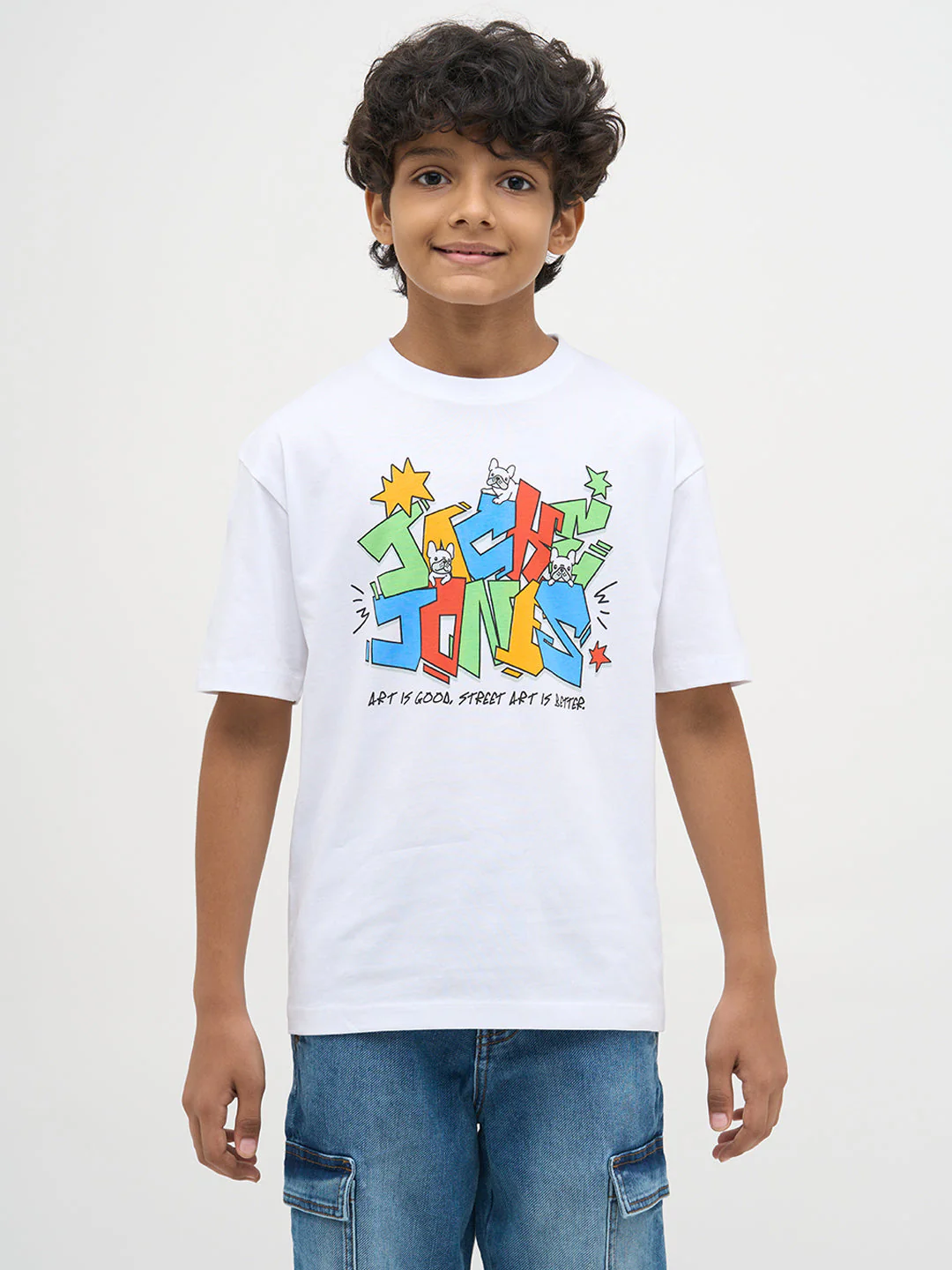 White Typographic Cotton T-Shirt - Image 8