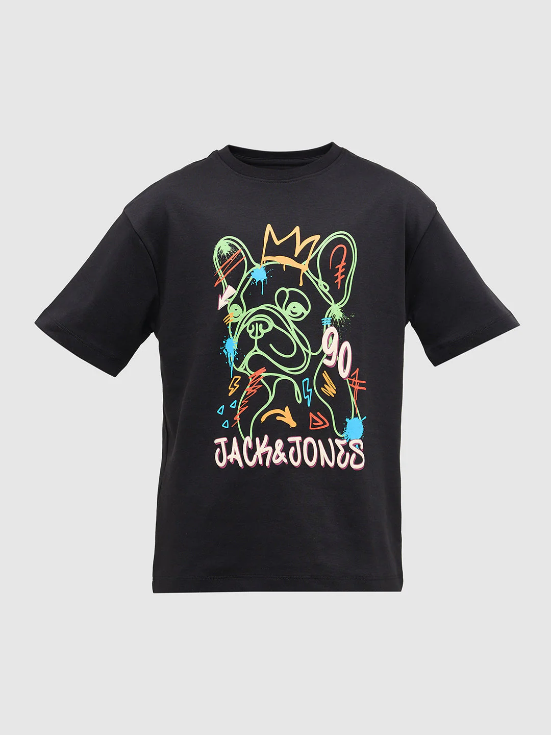 Boys Printed Cotton T-shirt - Black - Image 7