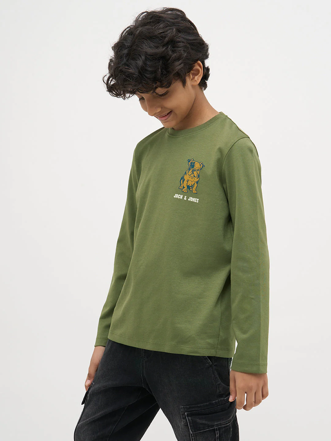 Green Doggo Print Full Sleeves T-Shirt - Image 3