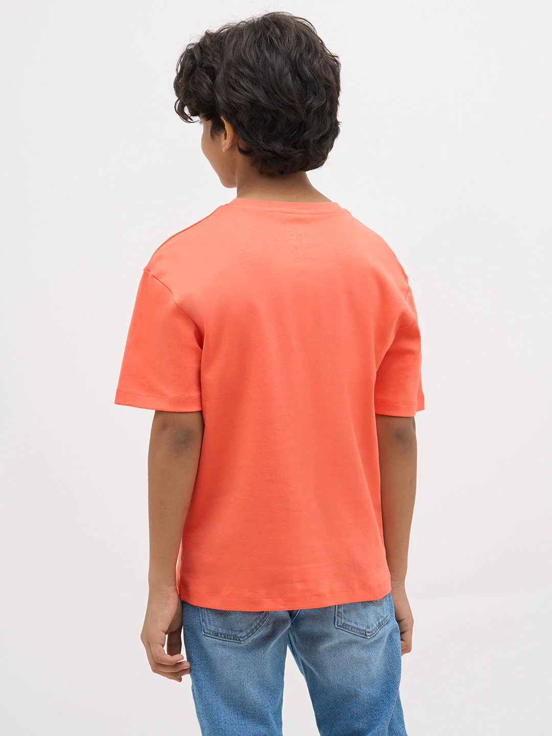 Orange Embroidered Cotton T-Shirt - Image 4