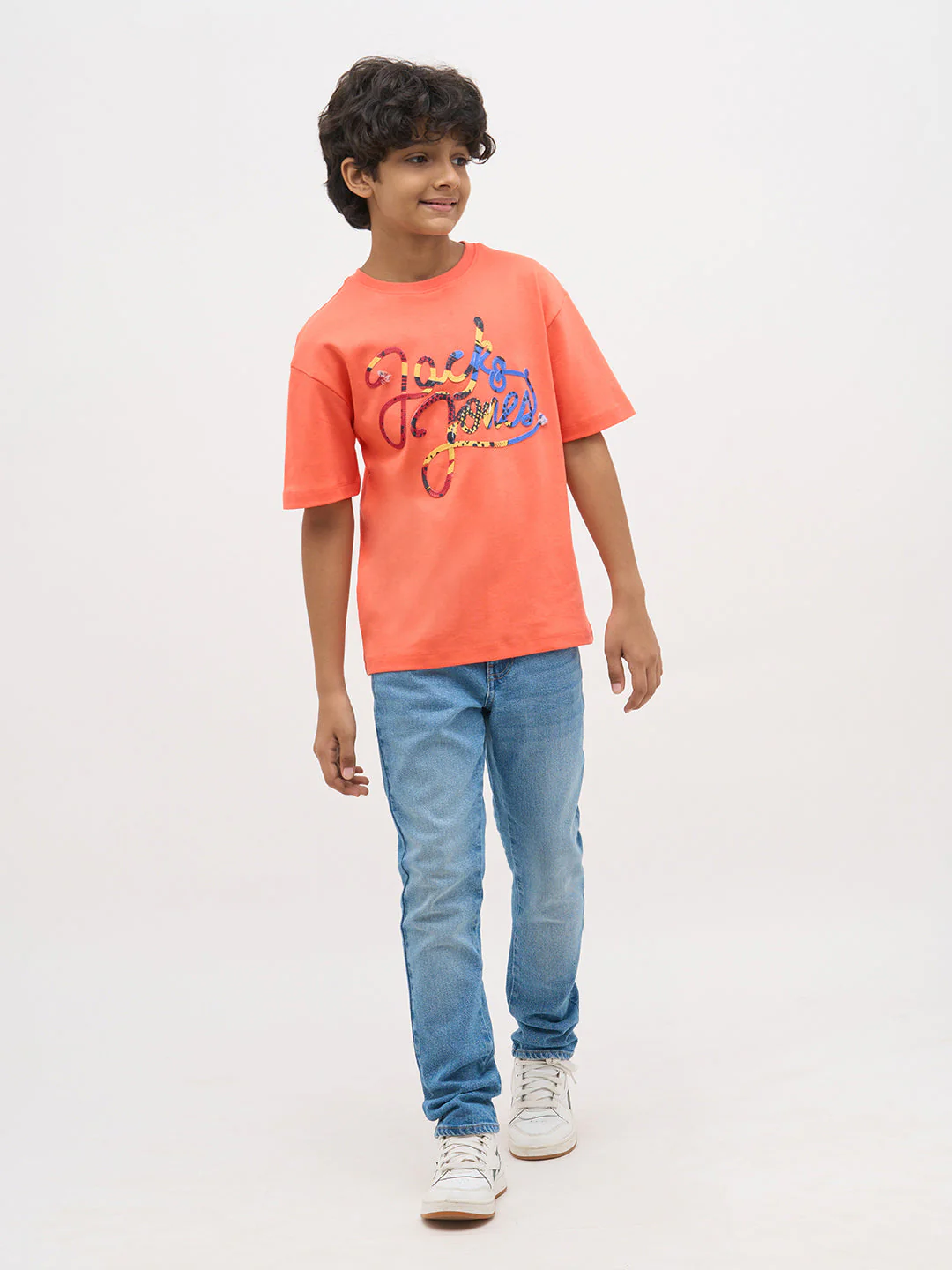Orange Embroidered Cotton T-Shirt - Image 5
