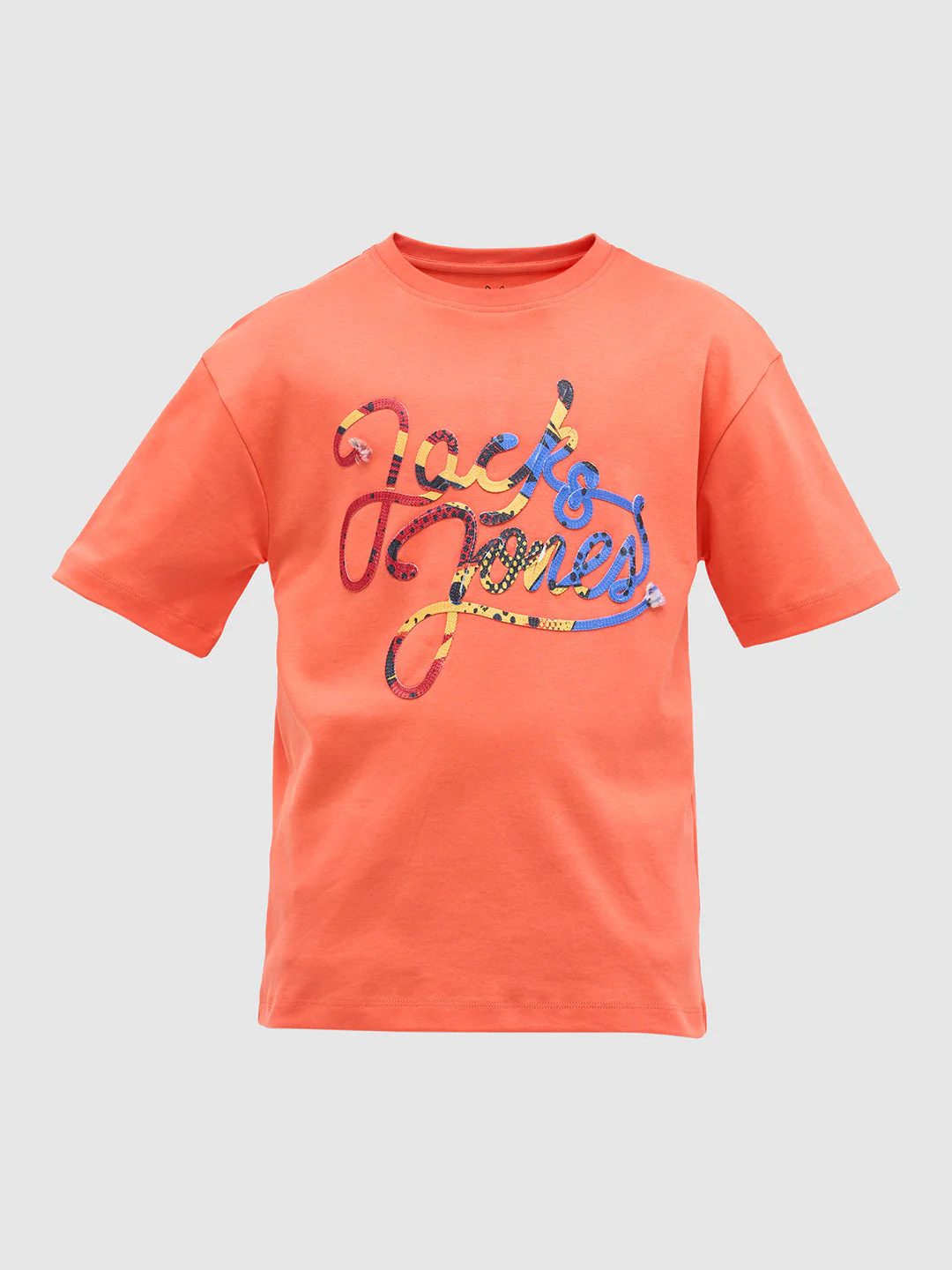 Orange Embroidered Cotton T-Shirt - Image 7