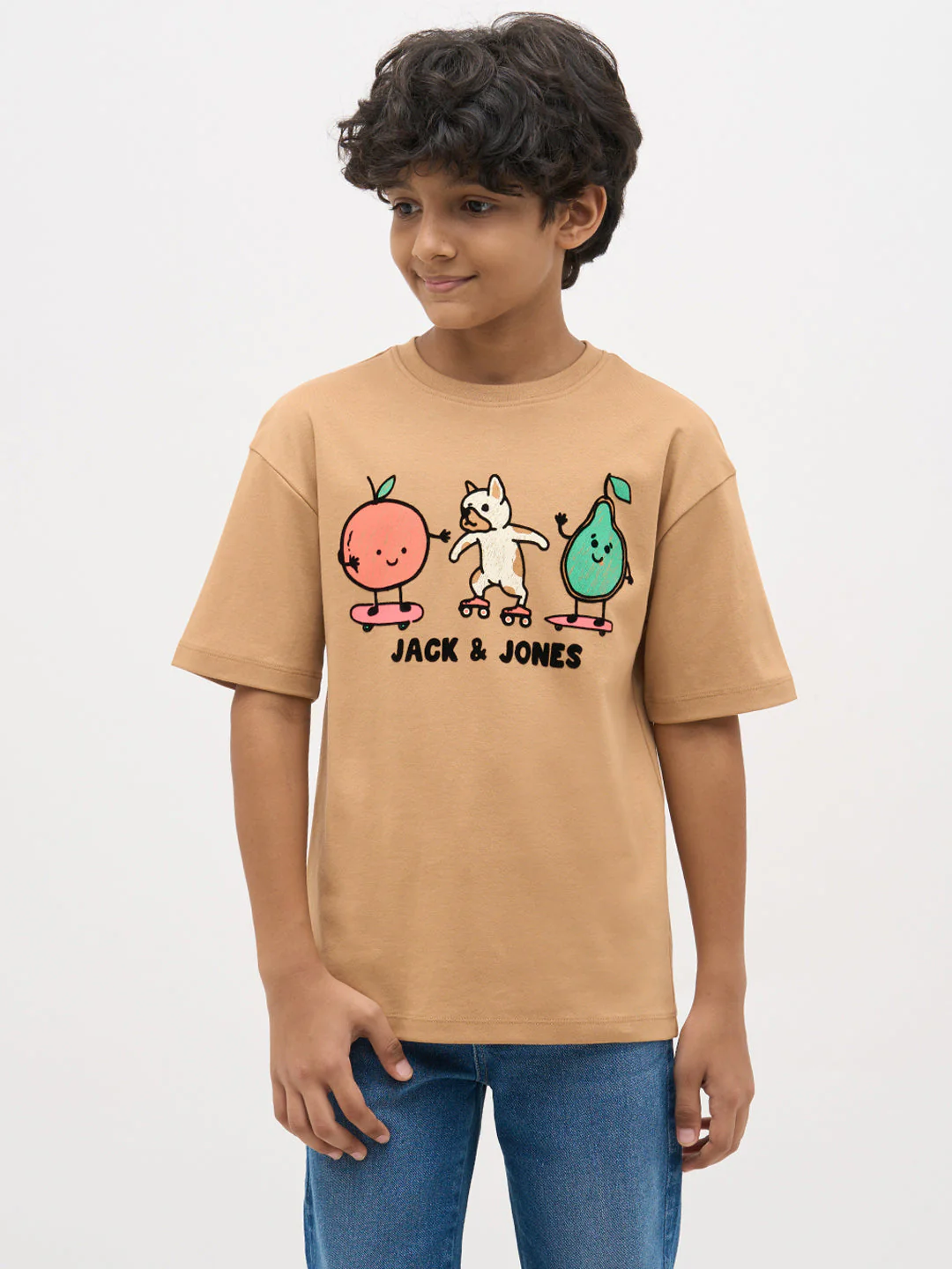 Brown Embroidered Print T-Shirt - Image 2