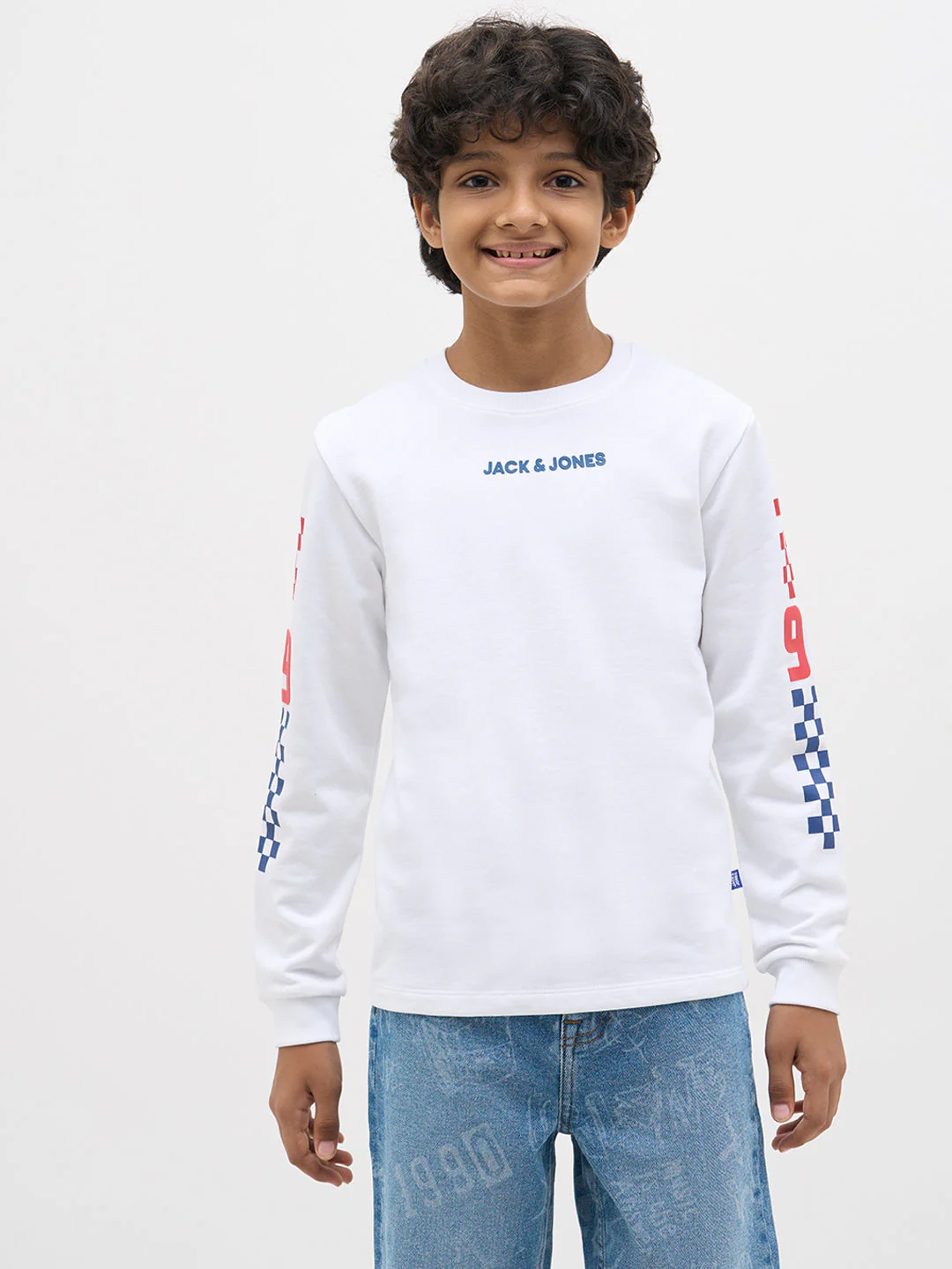 White Printed Full Sleeves T-Shirt - Image 2