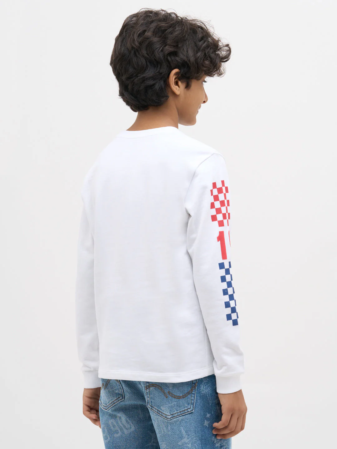 White Printed Full Sleeves T-Shirt - Image 4