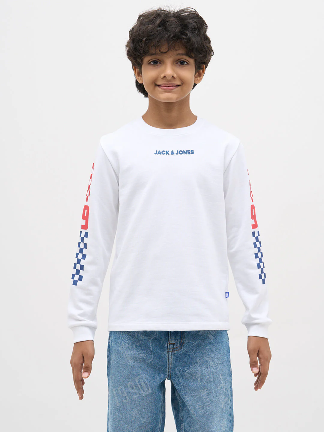 White Printed Full Sleeves T-Shirt - Image 8