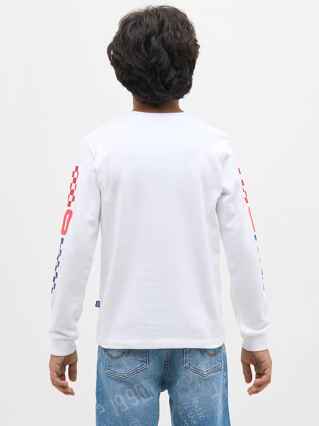White Printed Full Sleeves T-Shirt - Image 9