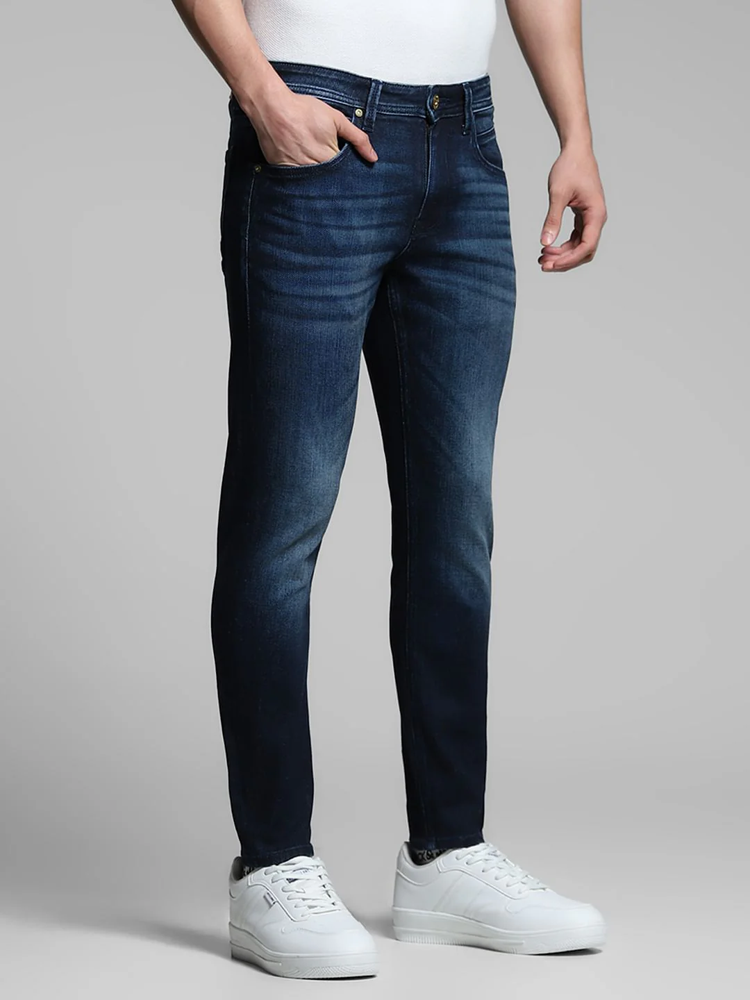 Dark Blue Brak Slim Fit Cropped Jeans - Image 2
