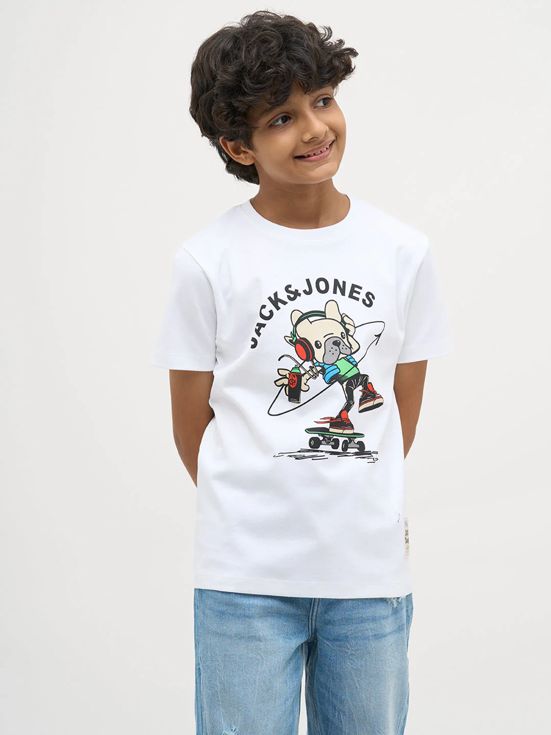 White Printed Cotton T-Shirt - Image 2