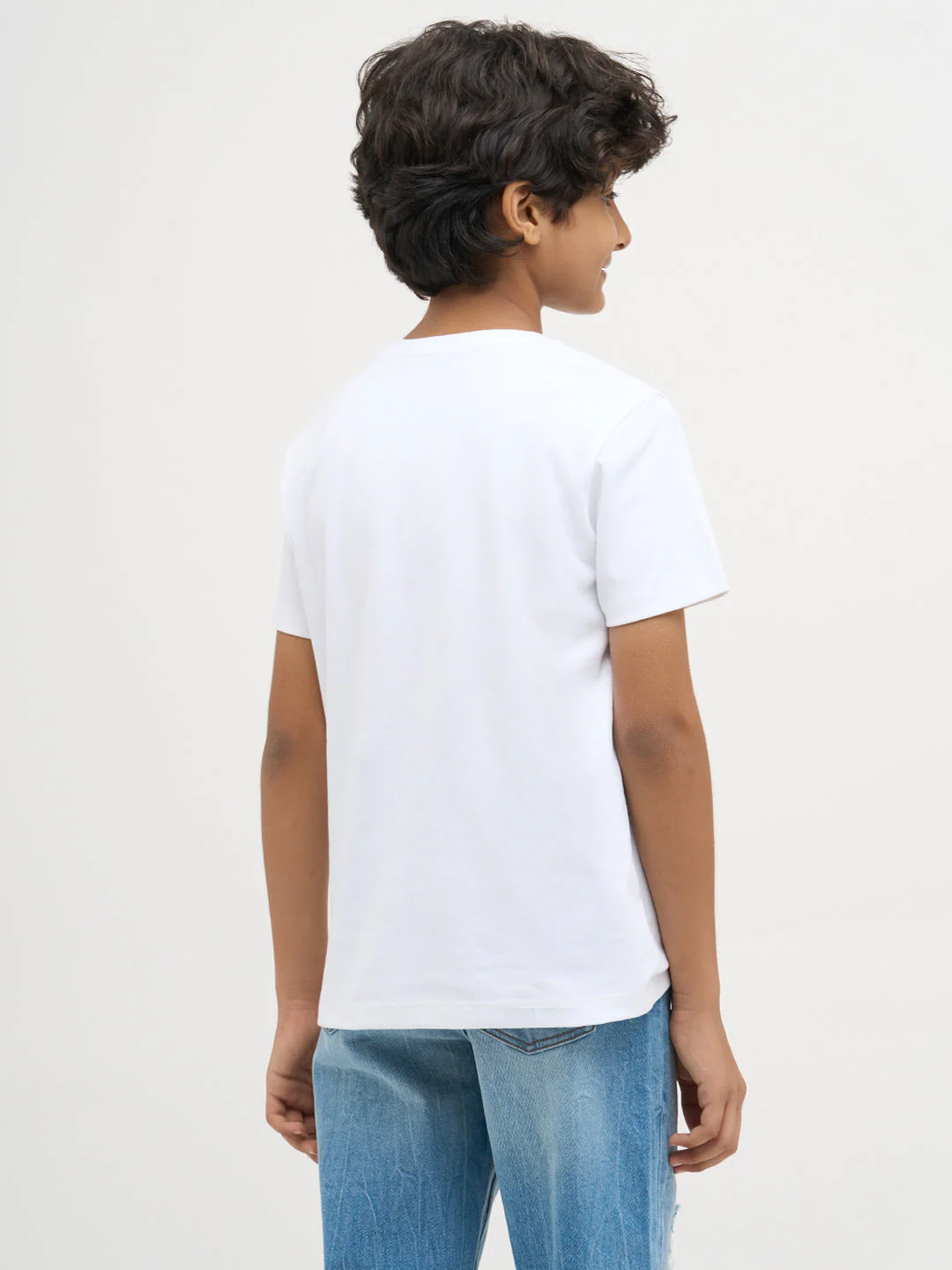 White Printed Cotton T-Shirt - Image 4
