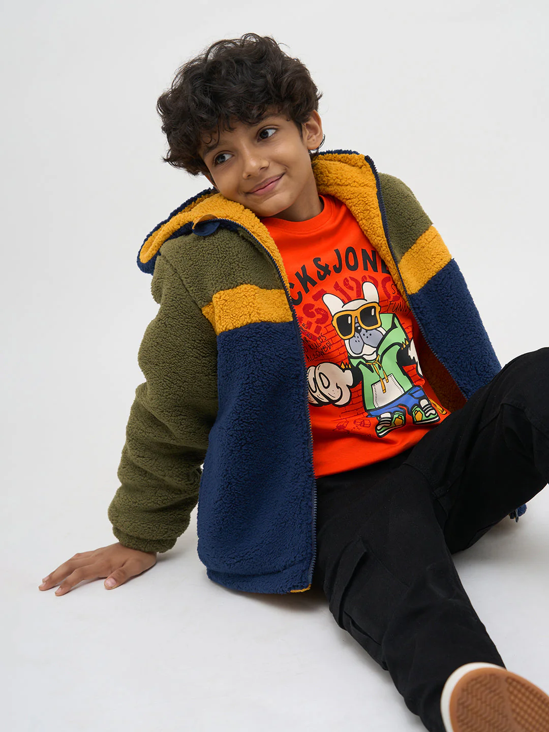 Orange Printed Cotton T-Shirt