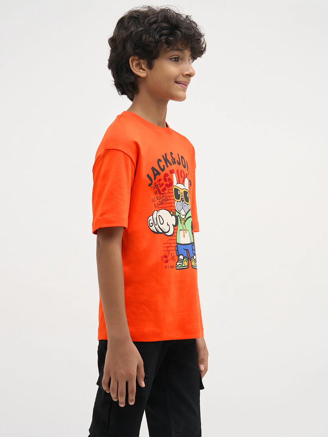 Orange Printed Cotton T-Shirt - Image 3