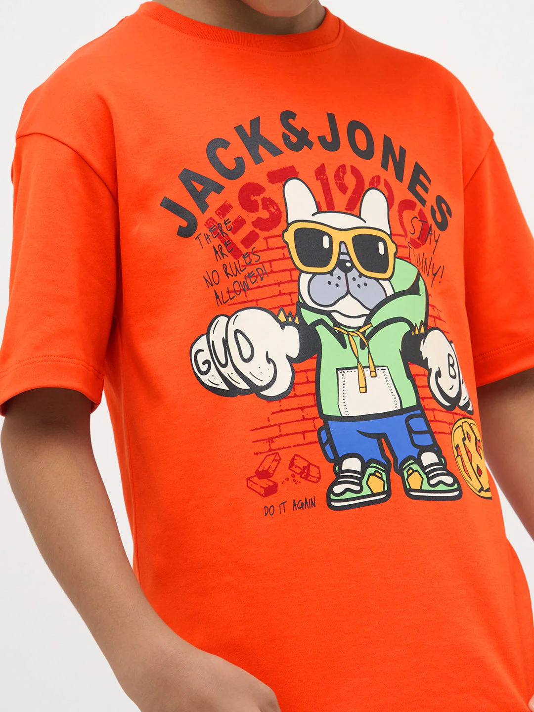 Orange Printed Cotton T-Shirt - Image 6