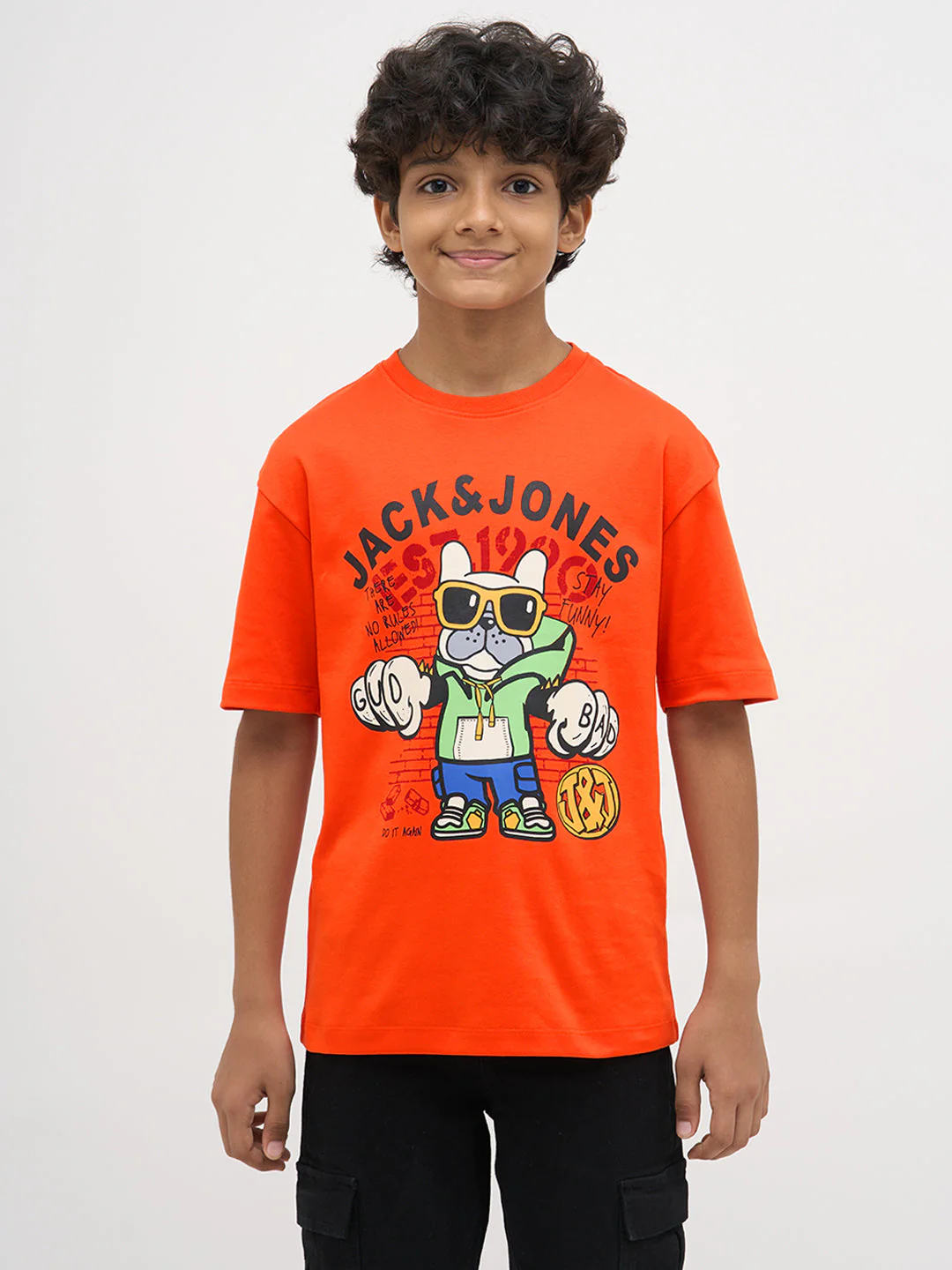 Orange Printed Cotton T-Shirt - Image 8