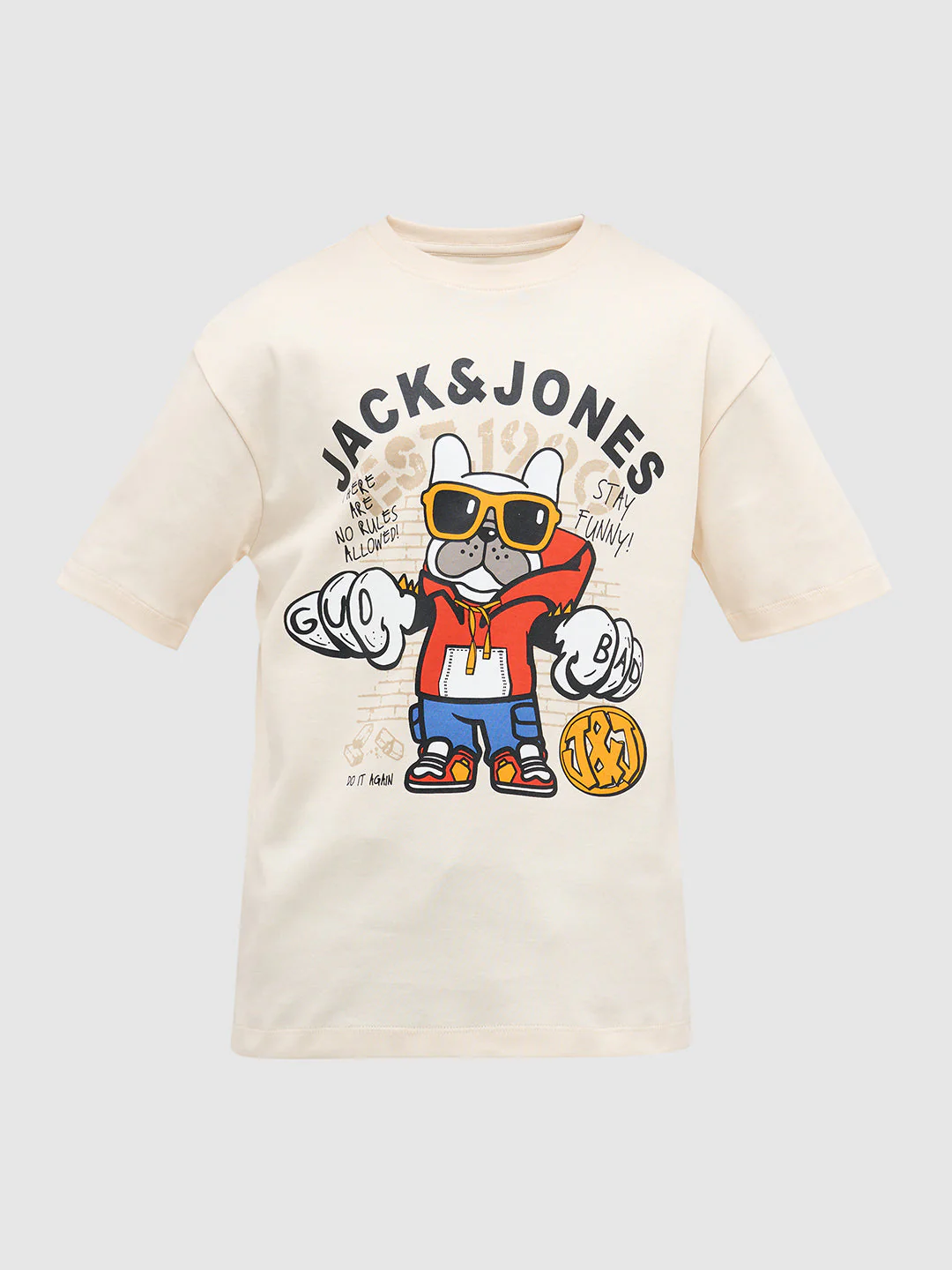 Cream Doggo Print Cotton T-Shirt - Image 7