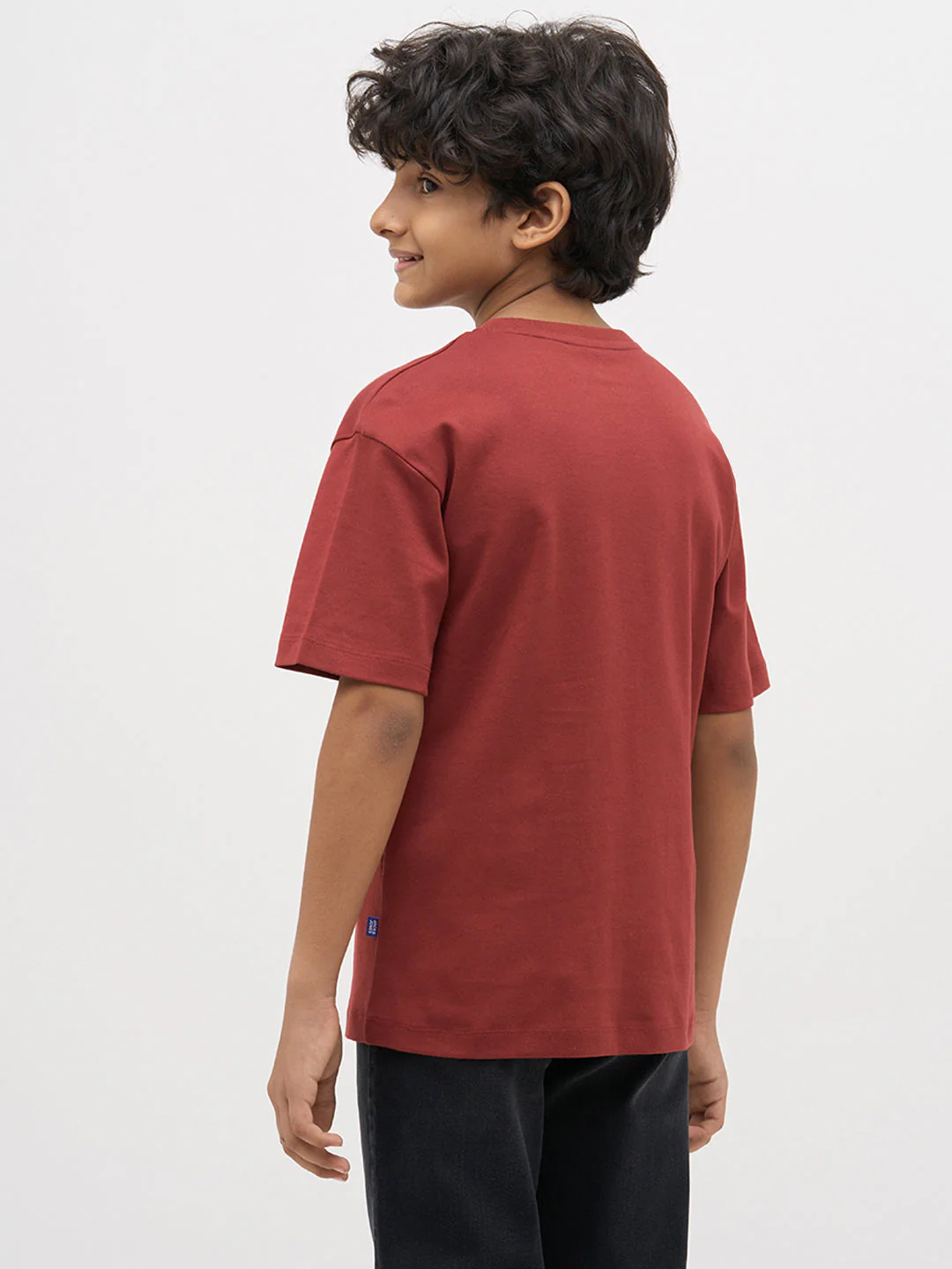 Rust Red Embroidered Print T-Shirt - Image 4