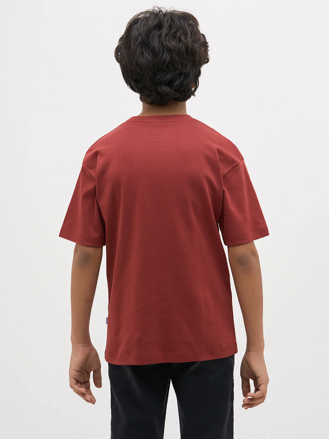 Rust Red Embroidered Print T-Shirt - Image 9