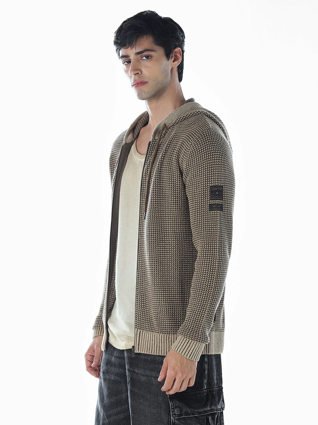 Zip-up Oversized Hooded Knit - Image 3