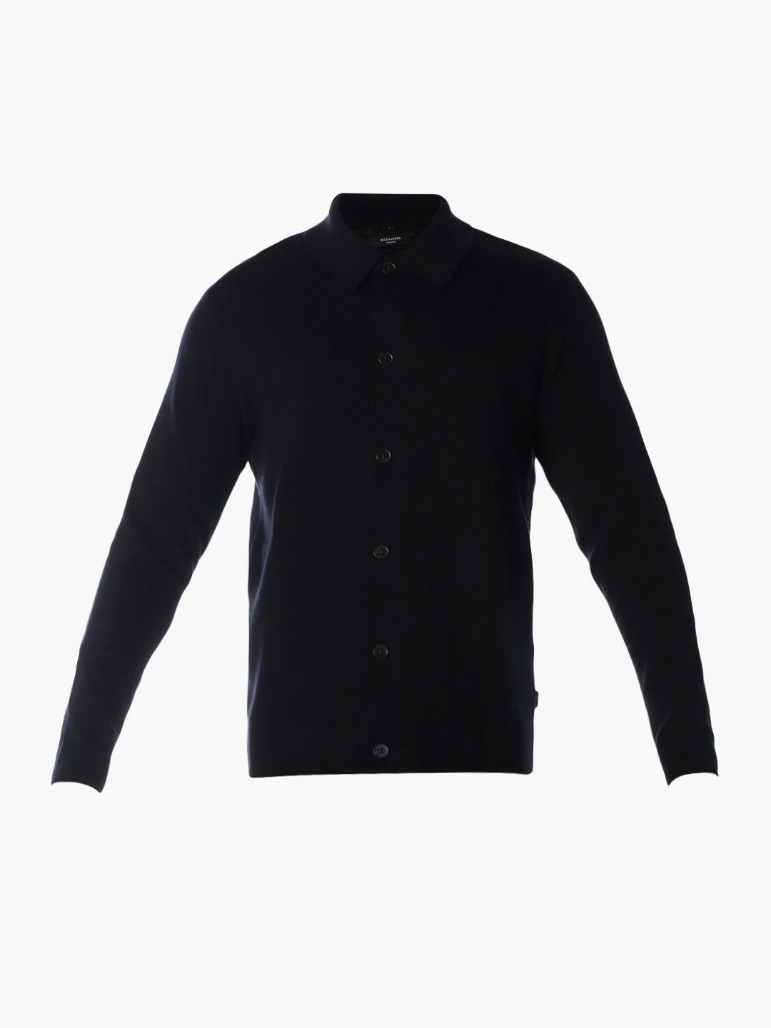 Black Flat Knit Cotton Cardigan - Image 7