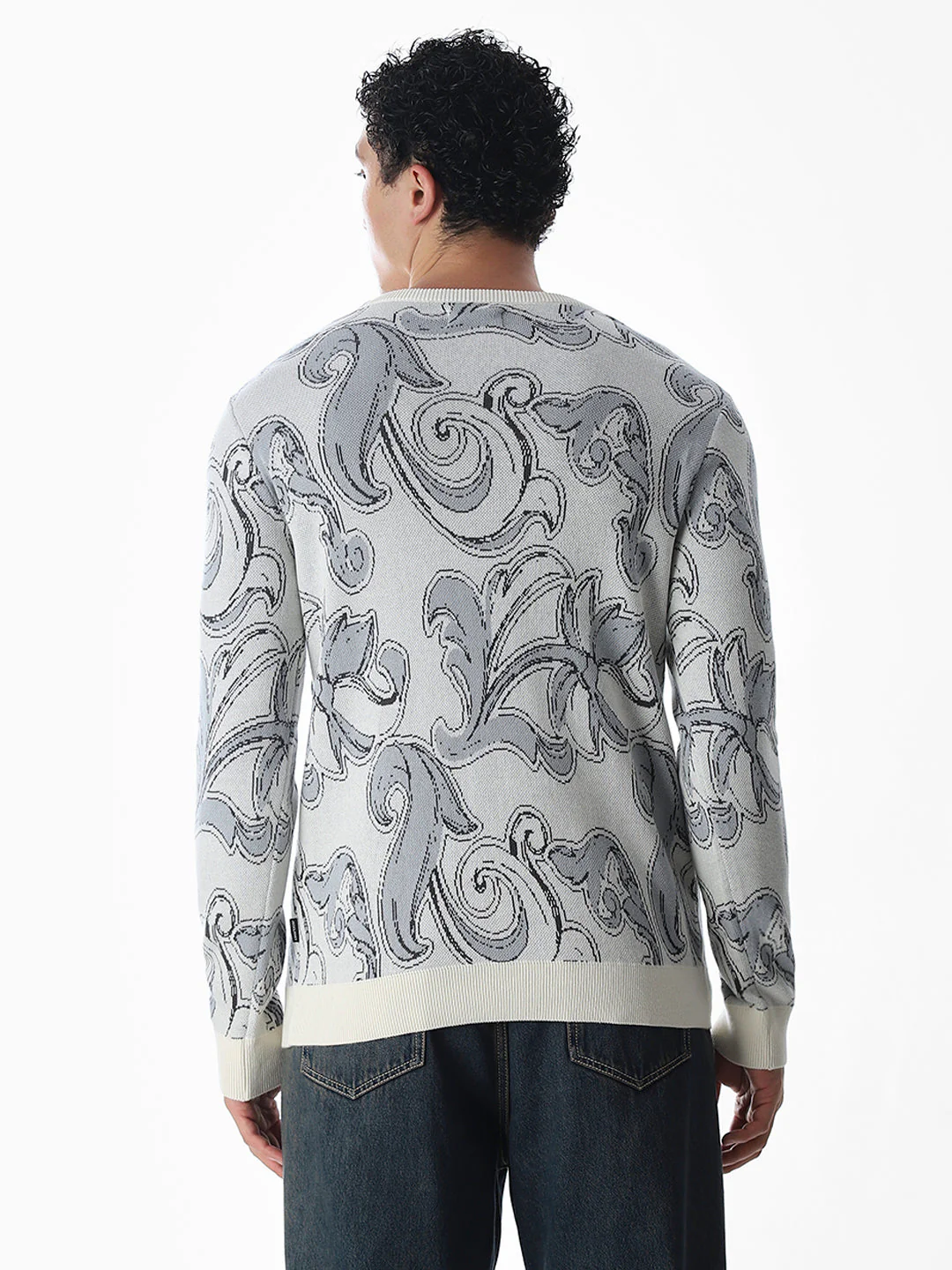 Printed Fkat Knit Pullover - Image 4