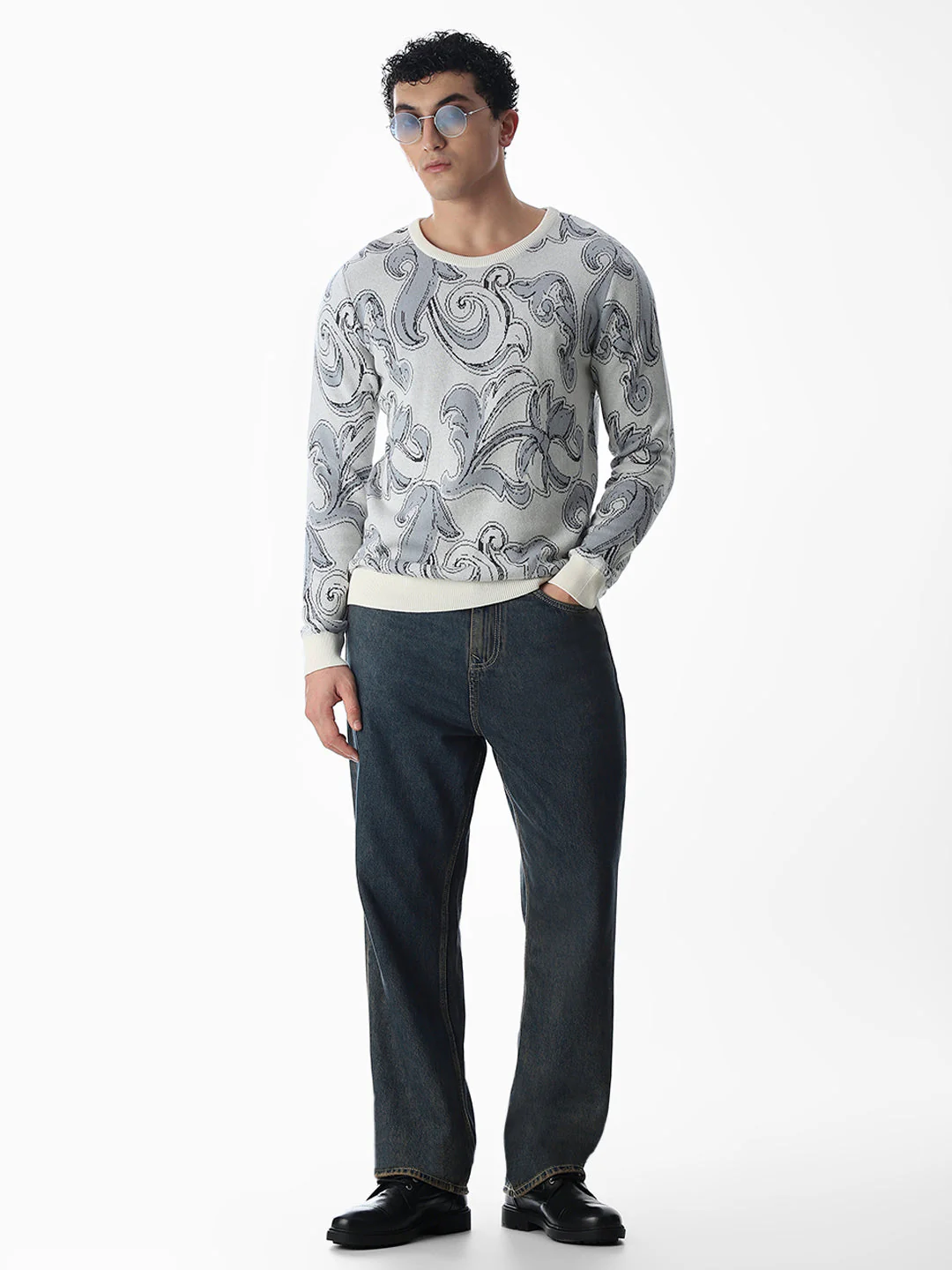 Printed Fkat Knit Pullover - Image 6