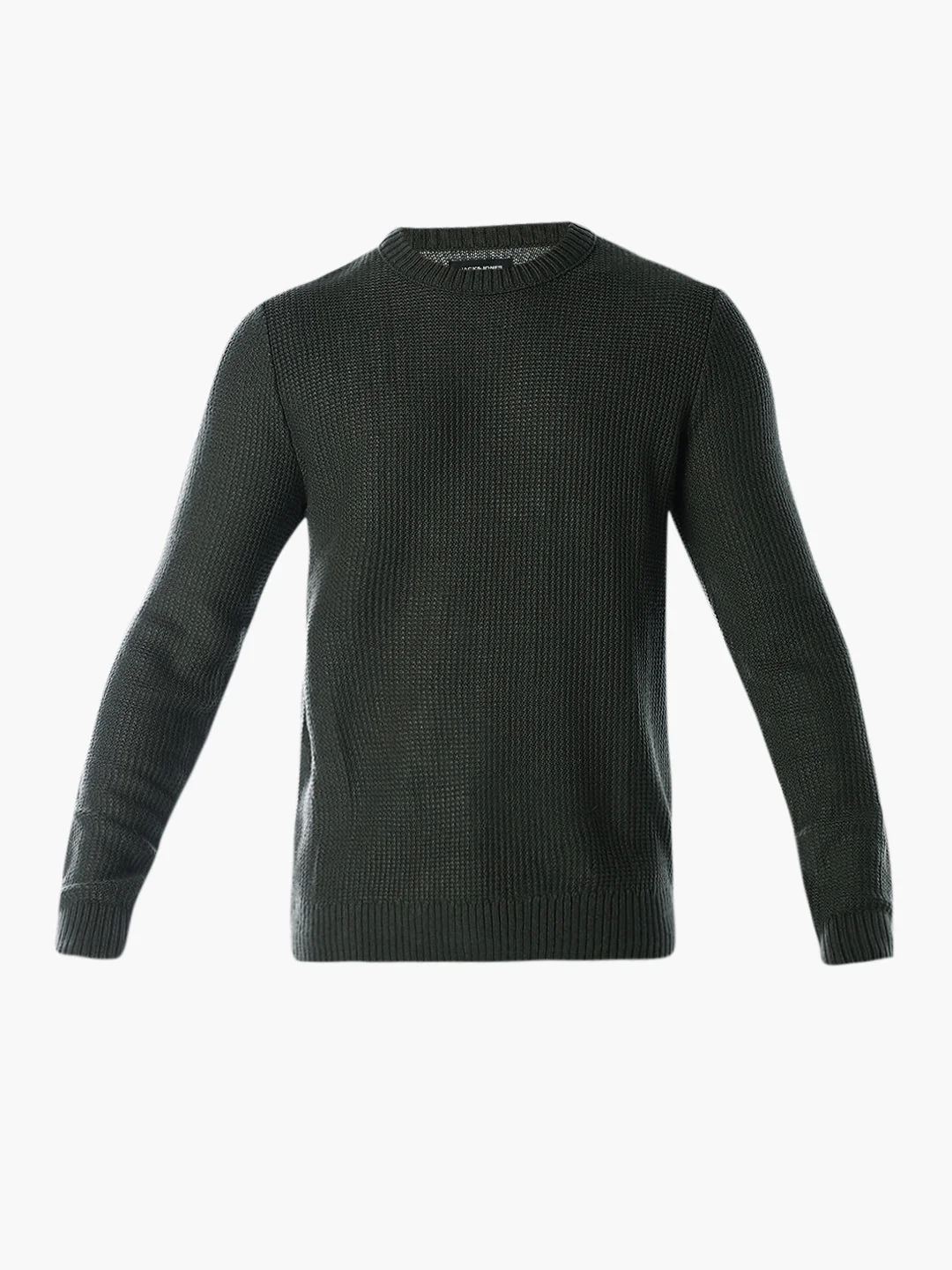 Green Cotton Flat Knit Pullover - Image 7