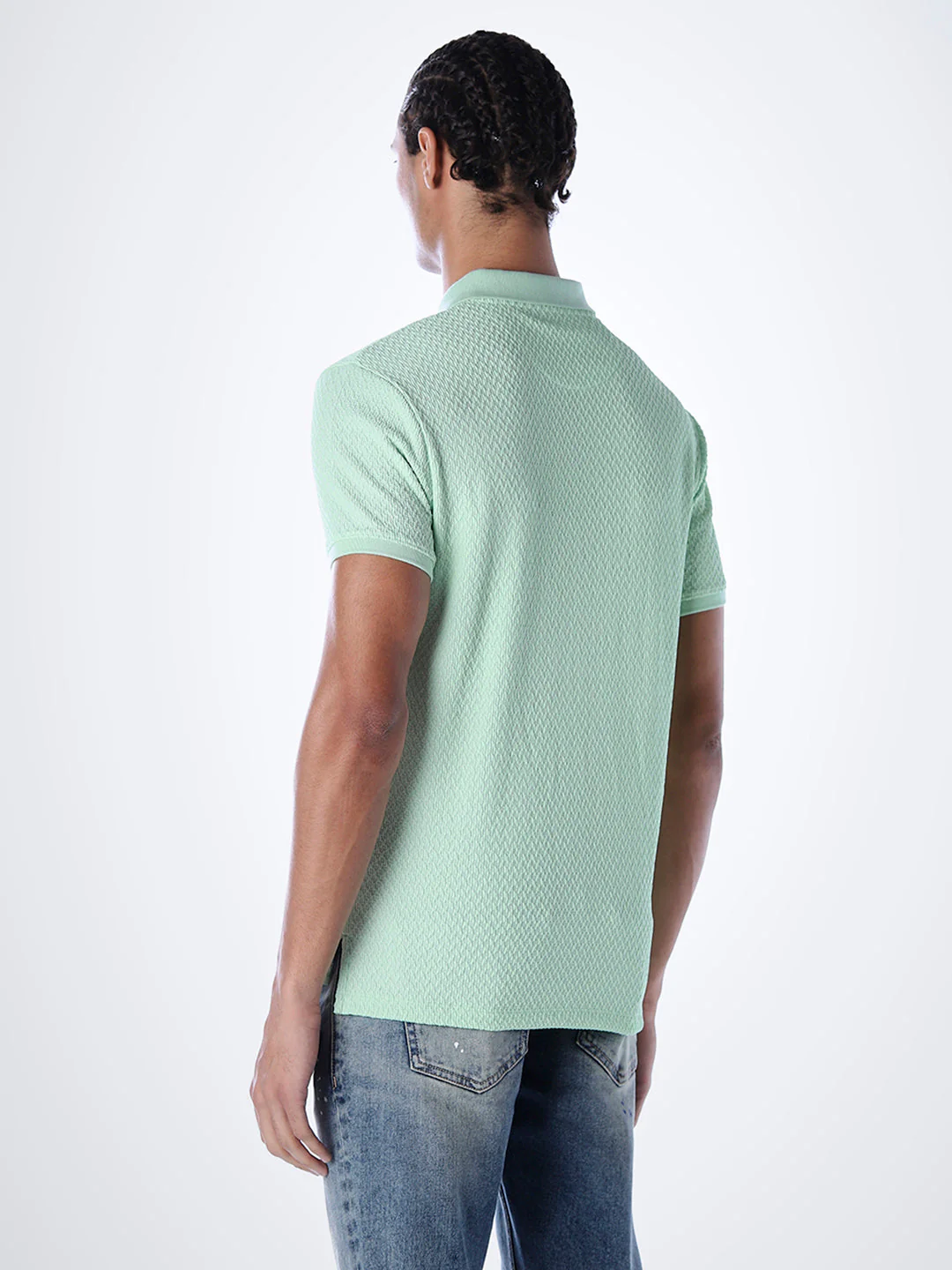 Textured Zipped Polo - Image 4