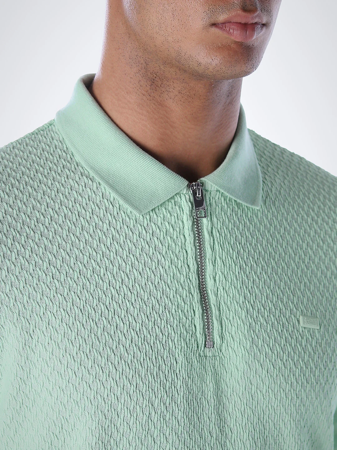 Textured Zipped Polo - Image 5