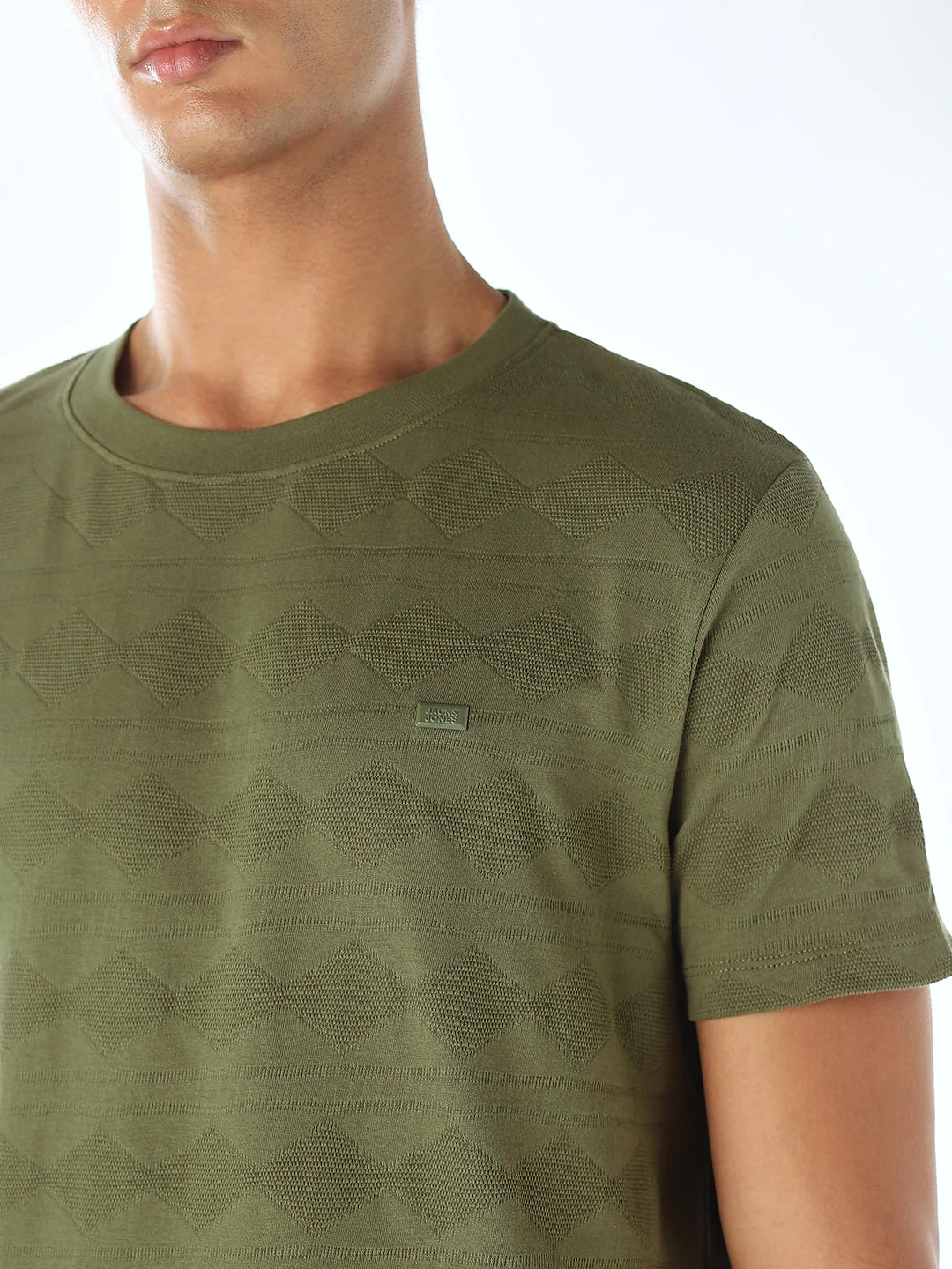 Jacquard Cotton T-shirt - Green - Image 5