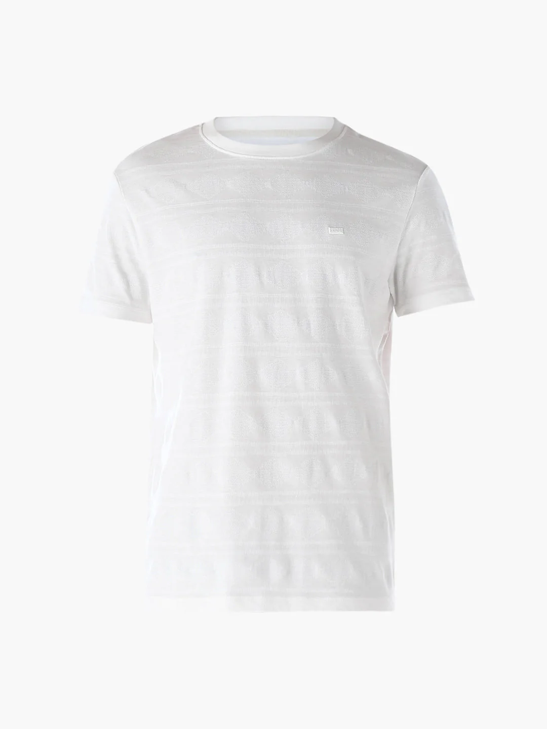 Jacquard Cotton T-shirt - White - Image 7