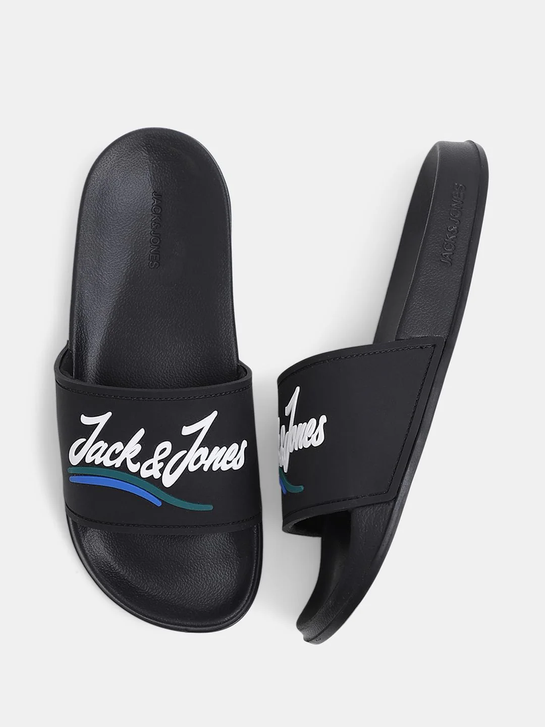 Black Cursive Logo Pool Sliders - Image 3