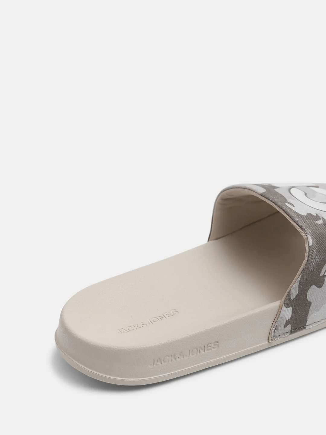 Beige Camo Embroidered Logo Pool Sliders - Image 8