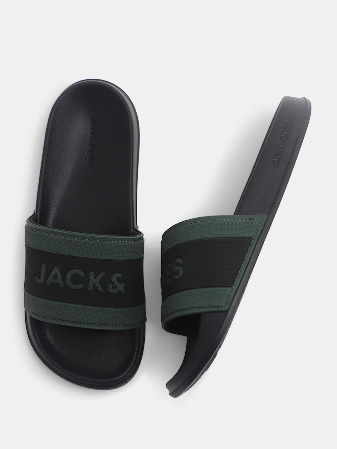 Black Logo Print Pool Sliders - Image 3